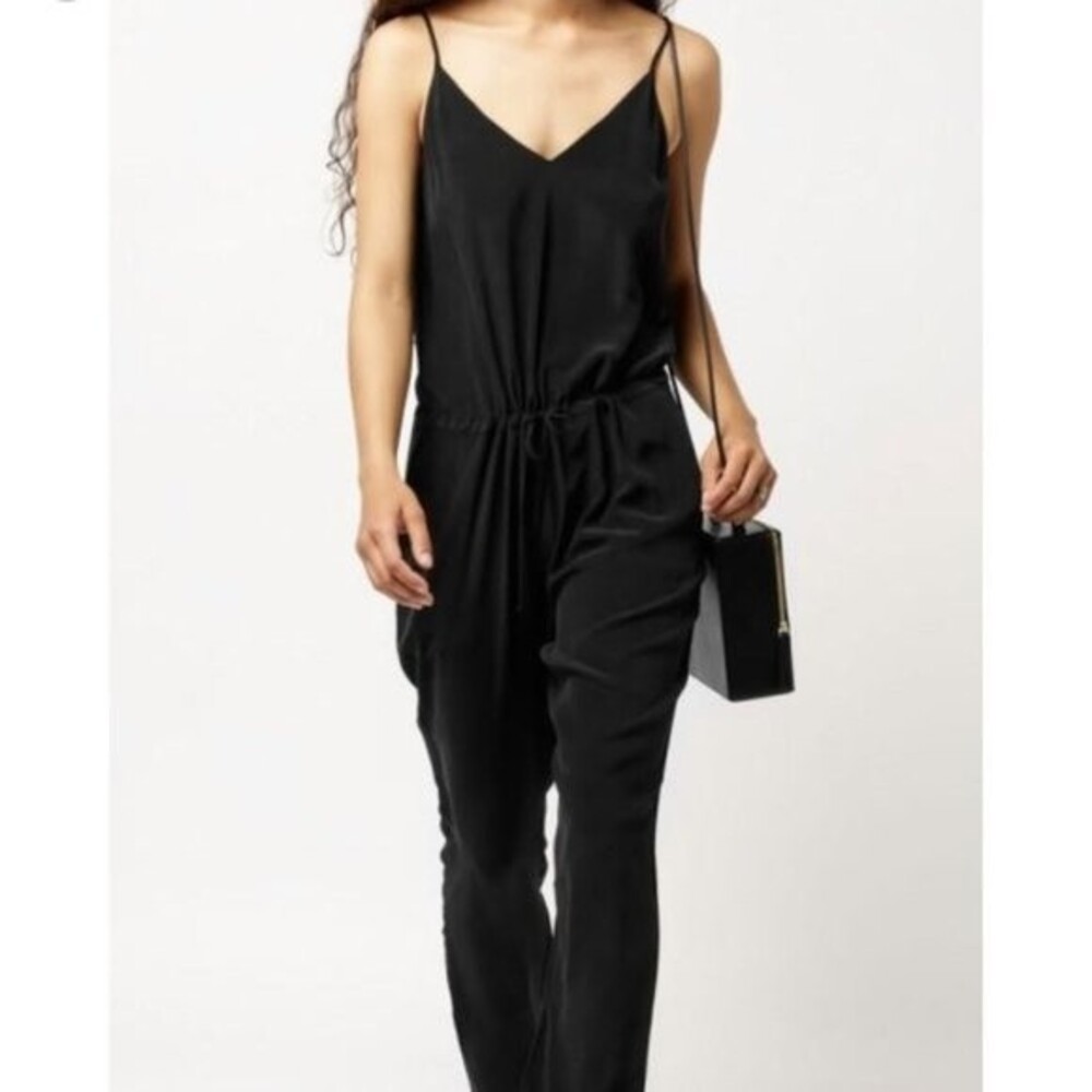 Rory Beca Bas Black Silk Tank Jumpsuit Size XS